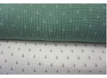 Double Gauze Musselin Anker dunkelmint